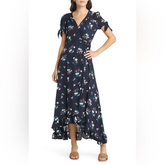 NWT Chelsea 28 Navy Nights Forget me Not Floral Dress Women Size Small - Picture 1 of 16